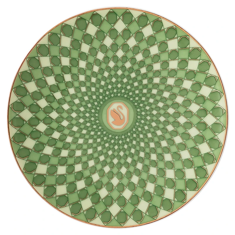 Signum plate, Porcelain, Small, Green by SWAROVSKI