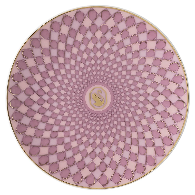 Signum plate, Porcelain, Small, Pink by SWAROVSKI