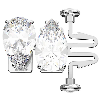 Matrix extender, Pear cut, White, Rhodium plated
