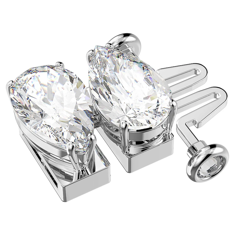Matrix extender, Pear cut, White, Rhodium plated by SWAROVSKI