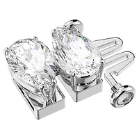 Matrix extender, Pear cut, White, Rhodium plated by SWAROVSKI