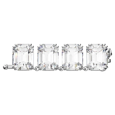 Millenia extender, Octagon cut, White, Rhodium plated