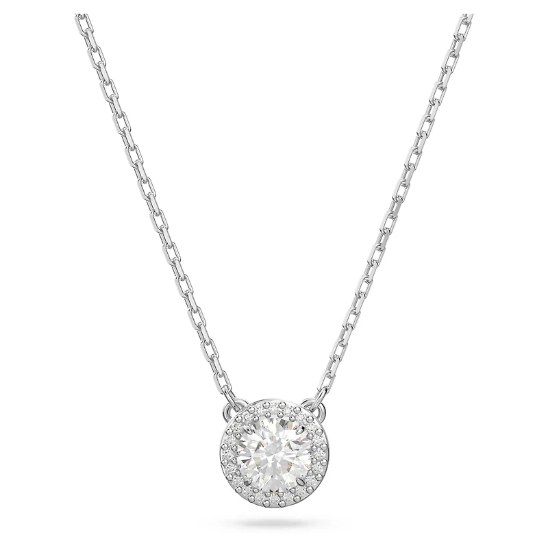 Una Angelic pendant, Round cut, Pavé, White