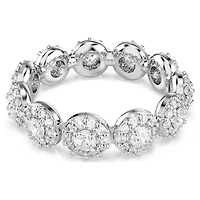 Una Angelic ring, Round cut, White, Rhodium plated