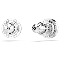Una Angelic stud earrings, Round cut, Pavé, White