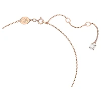 Una Angelic pendant, Round cut, Pavé, White, 18K rose gold finish