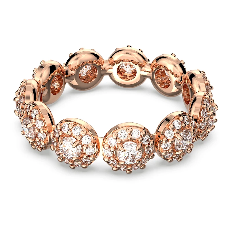 Una Angelic ring, Round cut, White, 18K rose gold finish