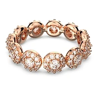 Una Angelic ring, Round cut, White, 18K rose gold finish