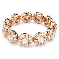 Una Angelic ring, Round cut, White, 18K rose gold finish