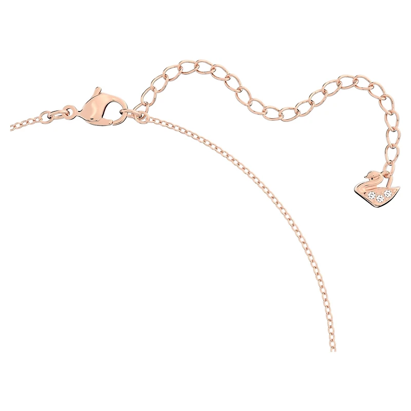 Idyllia Lilia Y necklace, Butterfly, Pink, 18K rose gold finish