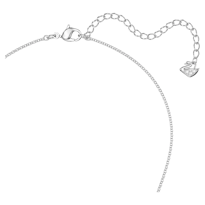 Idyllia Lilia necklace, Butterfly, White, Rhodium plated by SWAROVSKI