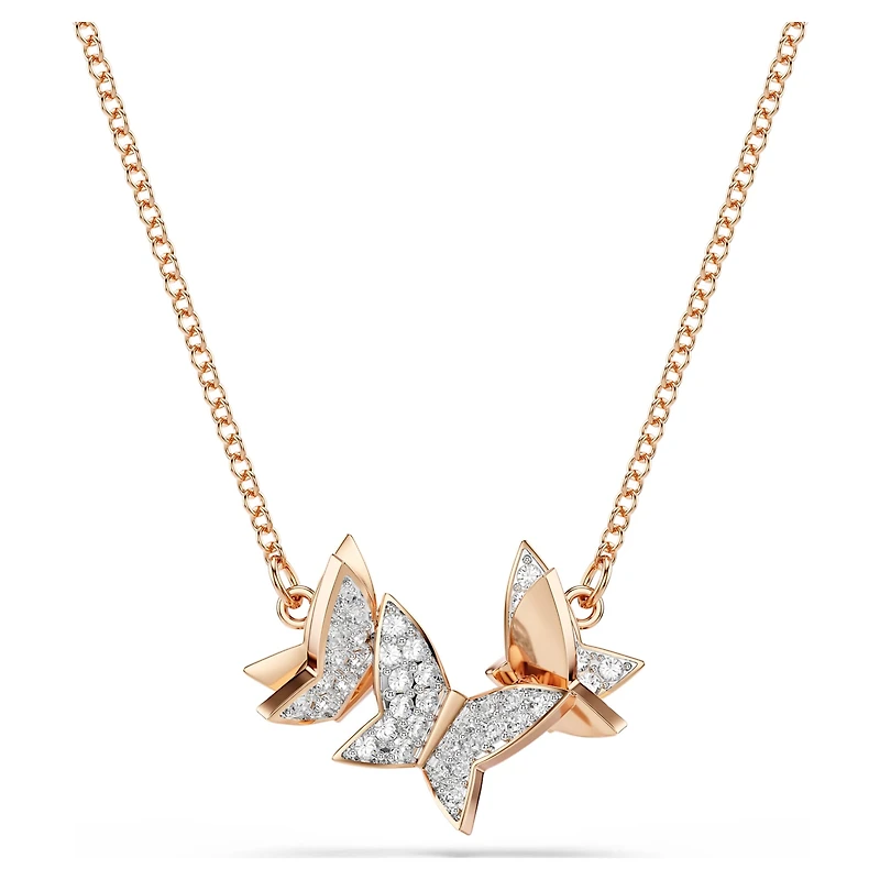 Idyllia Lilia necklace, Butterfly, White