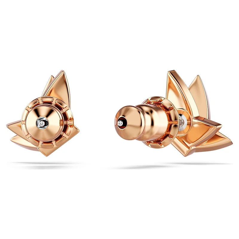 Idyllia Lilia stud earrings, Butterfly, White, 18K rose gold finish