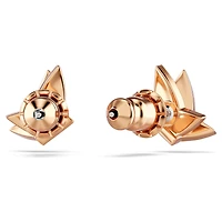 Idyllia Lilia stud earrings, Butterfly, White, 18K rose gold finish
