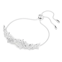 Idyllia Lilia bracelet, Butterfly, White, Rhodium plated by SWAROVSKI