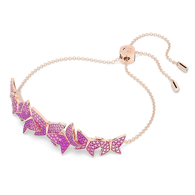 Idyllia Lilia bracelet, Butterfly, Pink, 18K rose gold finish