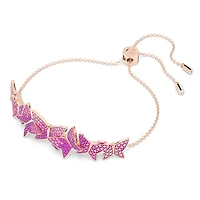 Idyllia Lilia bracelet, Butterfly, Pink, 18K rose gold finish