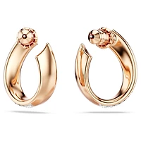Exist hoop earrings, Small, White, 18K rose gold finish