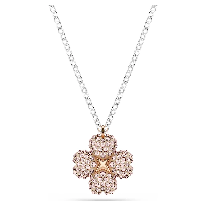 Latisha pendant, Flower, Pink, Mixed metal finish by SWAROVSKI