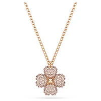 Latisha pendant, Flower, Pink, 18K rose gold finish