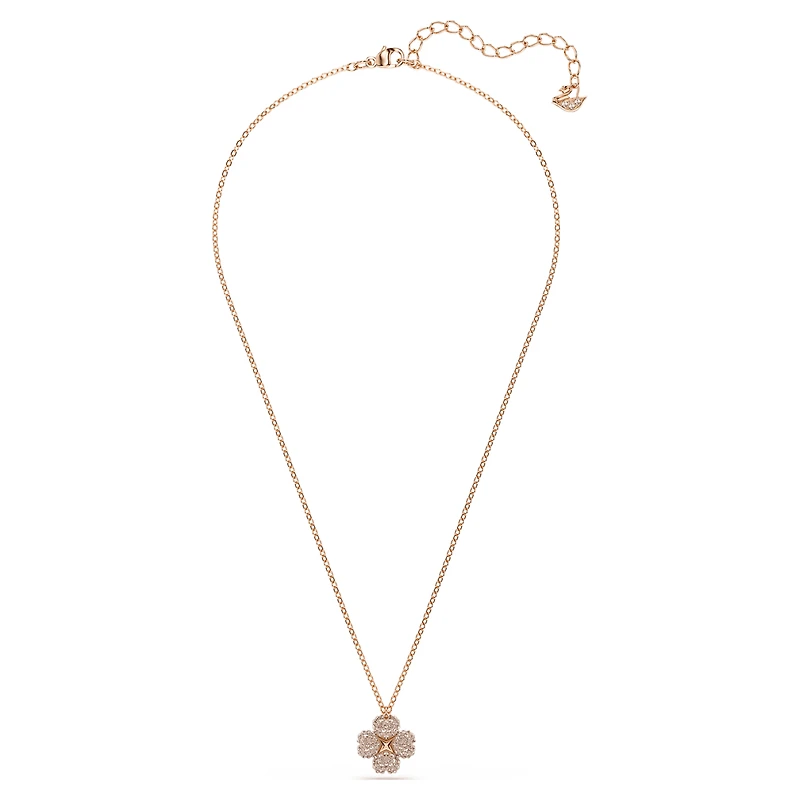 Latisha pendant, Flower, Pink, 18K rose gold finish