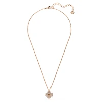 Latisha pendant, Flower, Pink, 18K rose gold finish