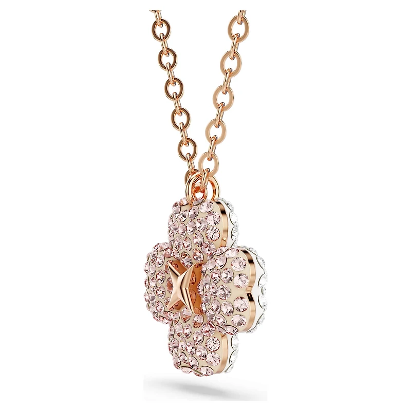 Latisha pendant, Flower, Pink, 18K rose gold finish