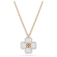 Latisha pendant, Flower, Pink, 18K rose gold finish