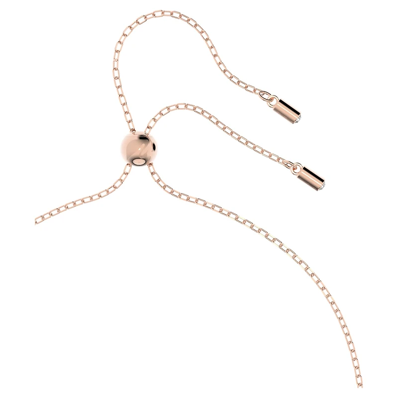 Dextera pendant, Interlocking loop, White, 18K rose gold finish