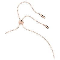 Dextera pendant, Interlocking loop, White, Rose gold-tone plated by SWAROVSKI
