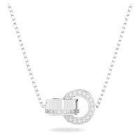 Dextera pendant, Pavé, White, Rhodium plated by SWAROVSKI