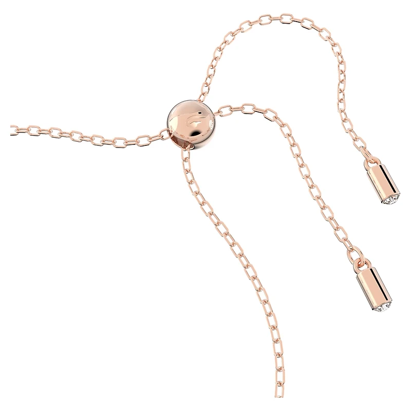 Dextera bracelet, Interlocking loop, White, 18K rose gold finish