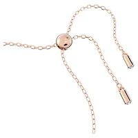 Dextera bracelet, Interlocking loop, White, 18K rose gold finish