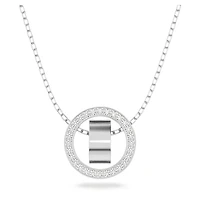 Dextera pendant, pavé, White, Rhodium plated by SWAROVSKI