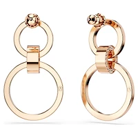 Hollow hoop earrings, White, Rose gold-tone plated by SWAROVSKI