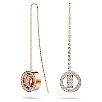 Dextera drop earrings, Pavé, White, Rose gold-tone plated by SWAROVSKI