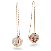 Dextera drop earrings, Pavé, White, Rose gold-tone plated by SWAROVSKI