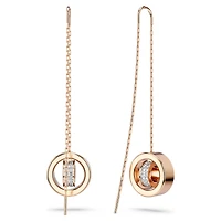 Dextera drop earrings, pavé, White, Rose gold-tone plated by SWAROVSKI