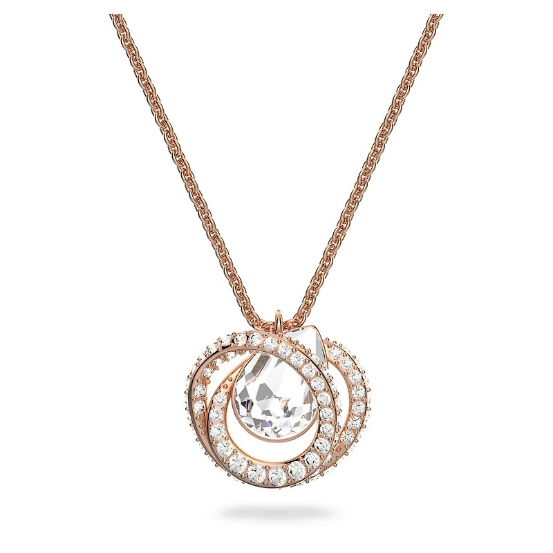 Generation pendant, White, Rose gold-tone plated by SWAROVSKI