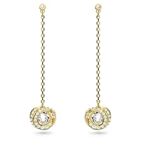 Generation drop earrings, Long, White, Gold-tone plated by SWAROVSKI