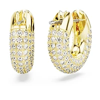 Dextera hoop earrings, Small, White, 18K gold finish
