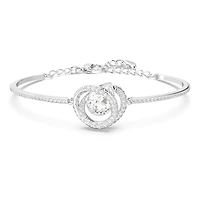 Generation bangle, White, Rhodium plated by SWAROVSKI