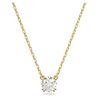 Stilla pendant, Round cut, White, 18K gold finish