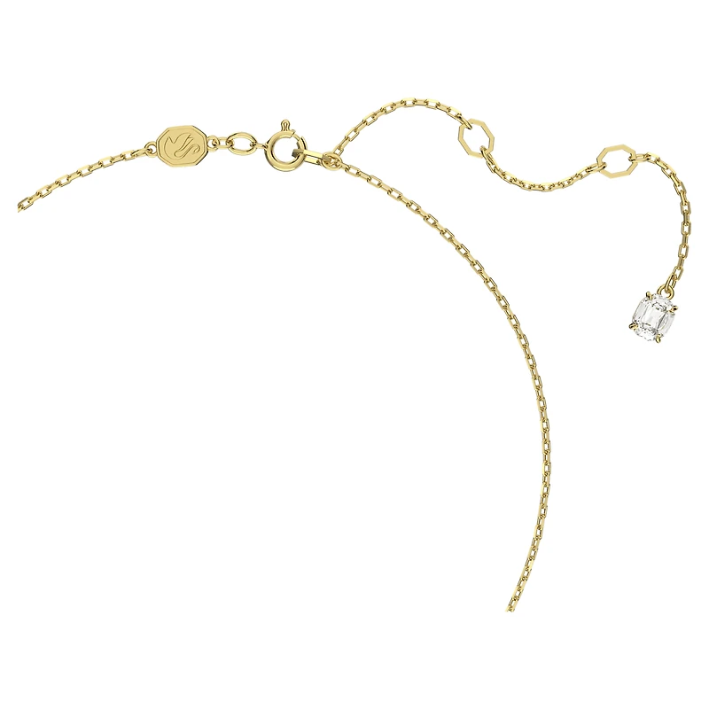 Stilla pendant, Round cut, White, 18K gold finish