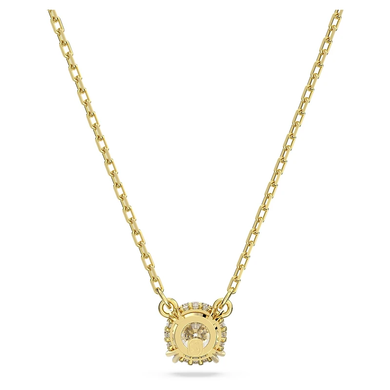 Stilla pendant, Round cut, White, 18K gold finish