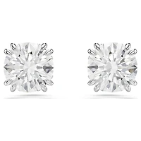 Stilla stud earrings, Round cut, White
