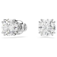 Stilla stud earrings, Round cut, White