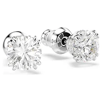 Stilla stud earrings, Round cut, White