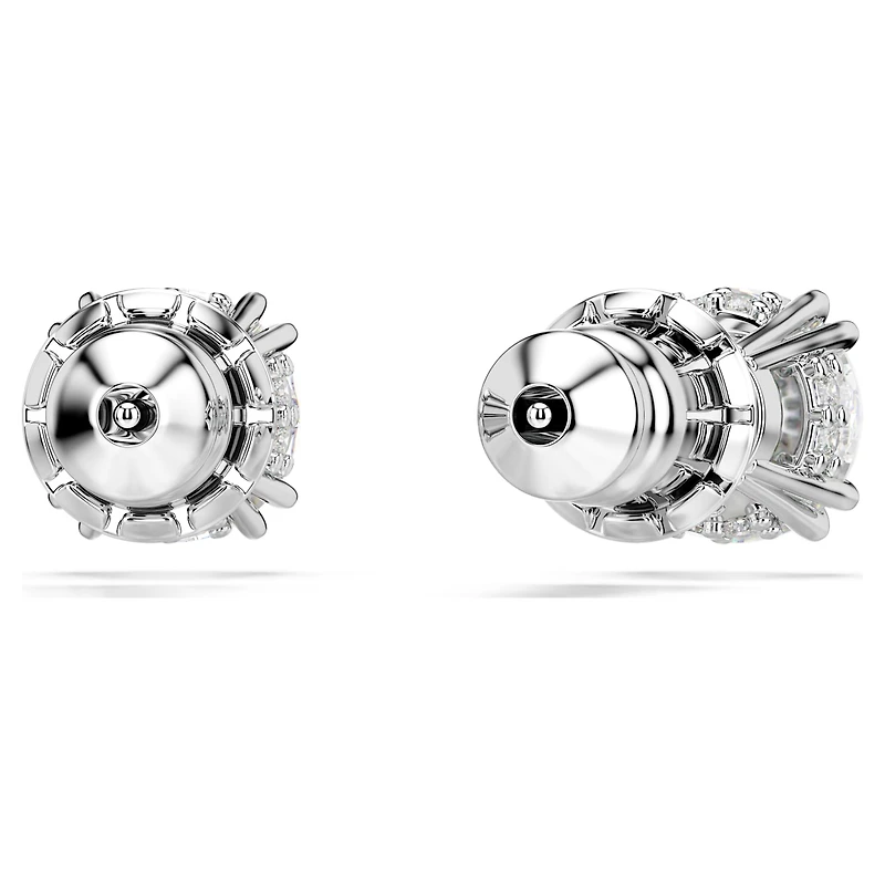 Stilla stud earrings, Round cut, White