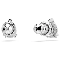 Stilla stud earrings, Pear cut, White, Rhodium plated by SWAROVSKI